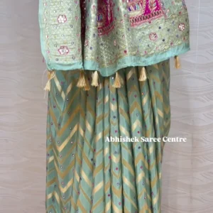 Rama Green Threadwork Soft Silk Saree – An Exquisite Blend of Elegance and Artistry