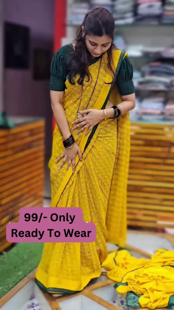 Beads and Stones Embellished Sarees - Image 3