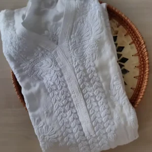 Women's Lucknowi Handcrafted Modal Cotton Chikankari Kurti