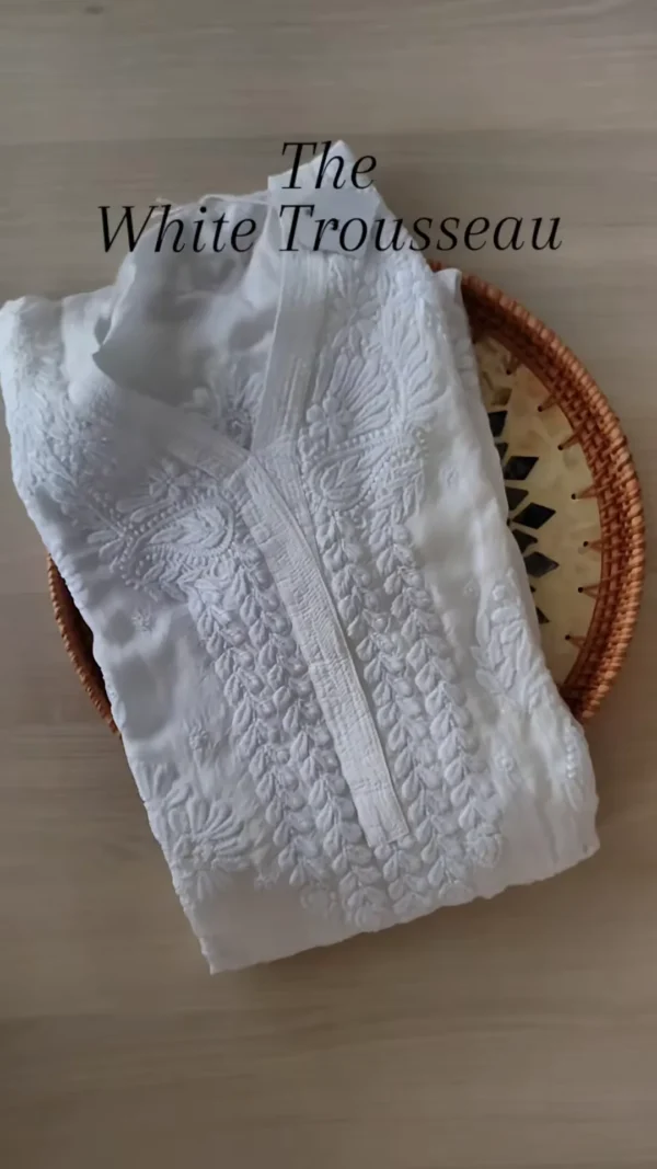 Women's Lucknowi Handcrafted Modal Cotton Chikankari Kurti