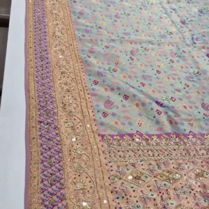 Classic Pretty Traditional Thread Embroidery With Top Notch Sequin Work On Georgette Fabric