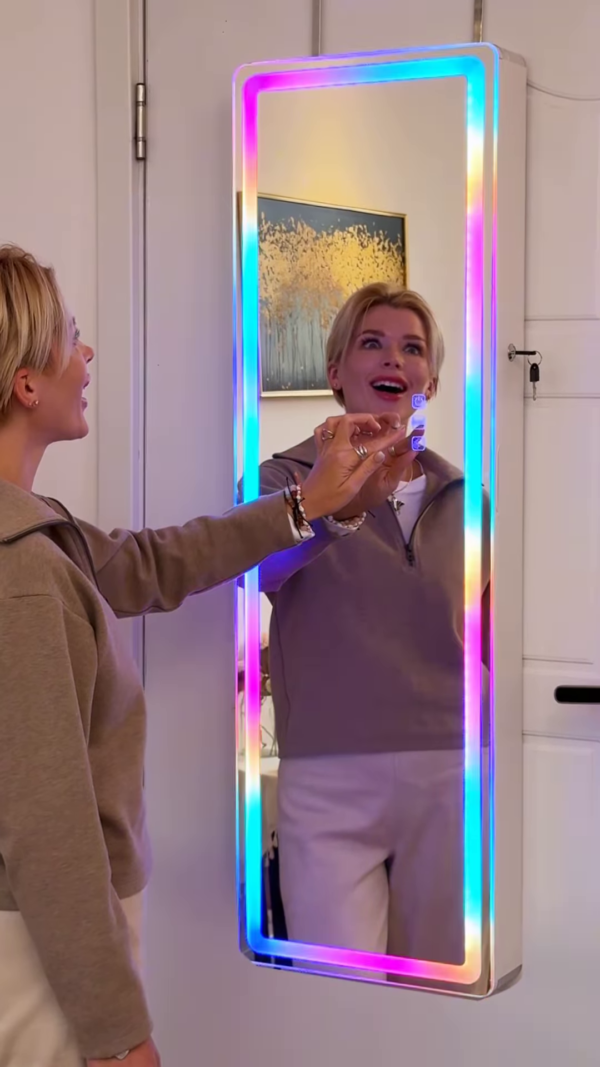 LED Mirror Cabinet with RGB Lights & Vanity Setup