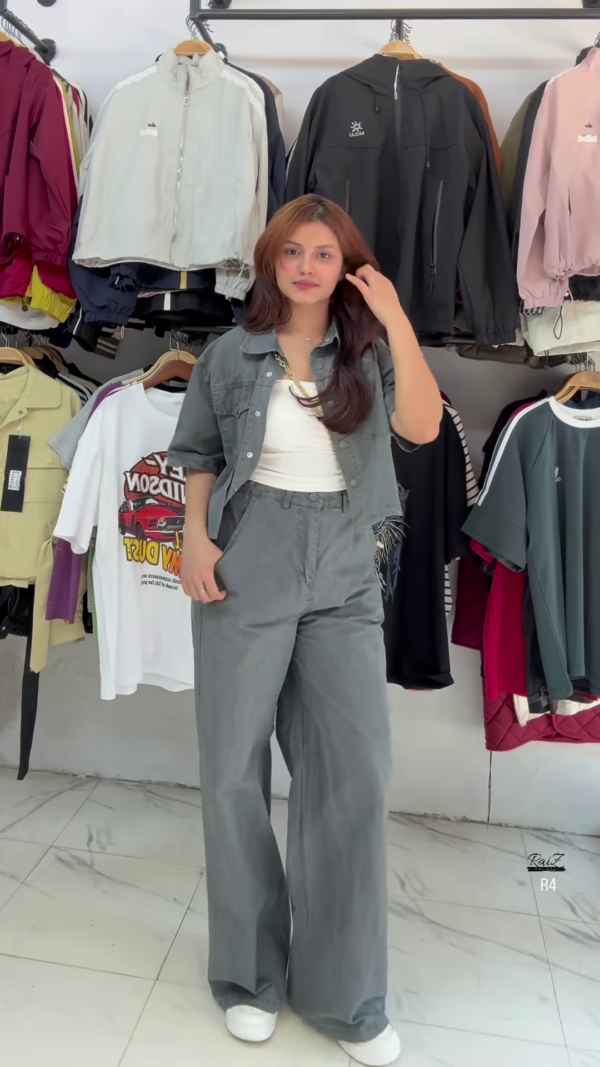 Stylish Grey Denim Co-ord Set - Image 2